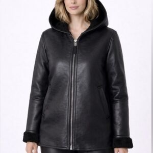 BearPaw black polyester jacket womens Sz M NWT